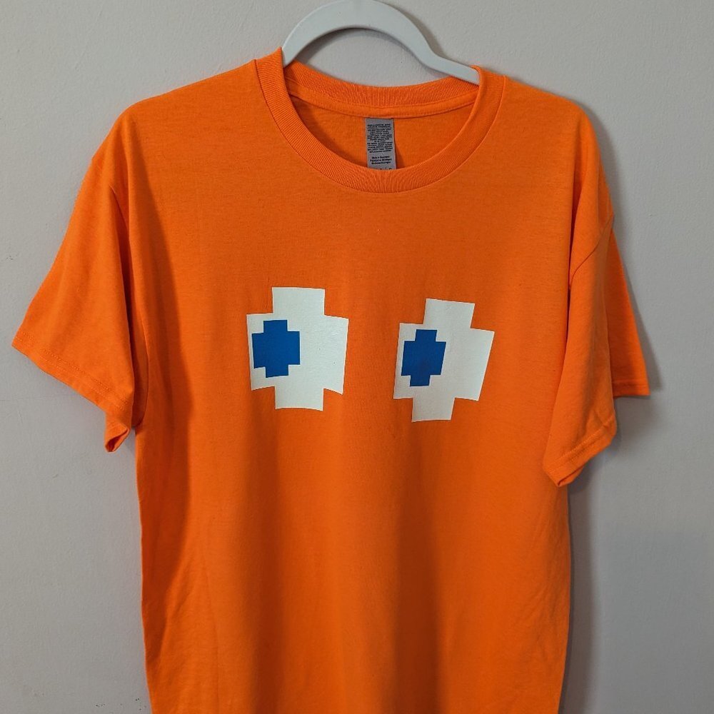Pacman Orange Ghost Gamer Halloween Costume Unisex Tshirt Size Small